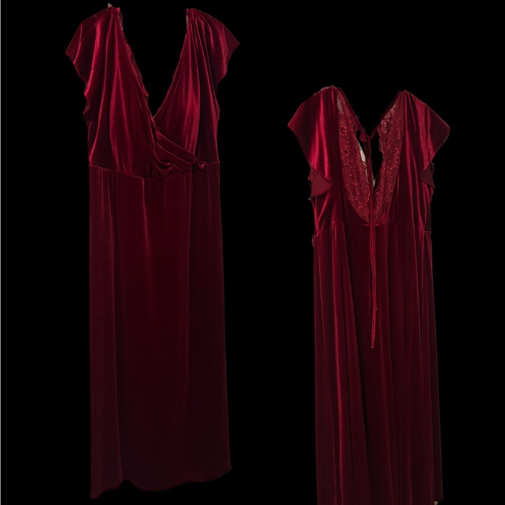 Elegant Red Velvet Gown